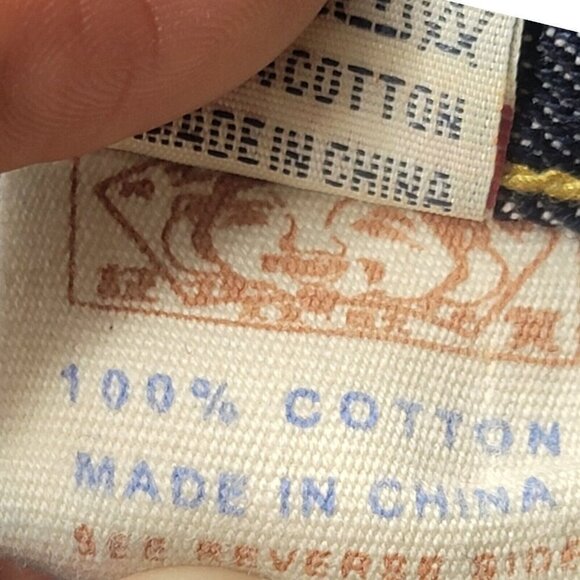 EVISU Jeans Men 38 Blue Paris Denim Vintage Art To Wear Baggy Hip Hop Y2K artsy - Picture 10 of 11